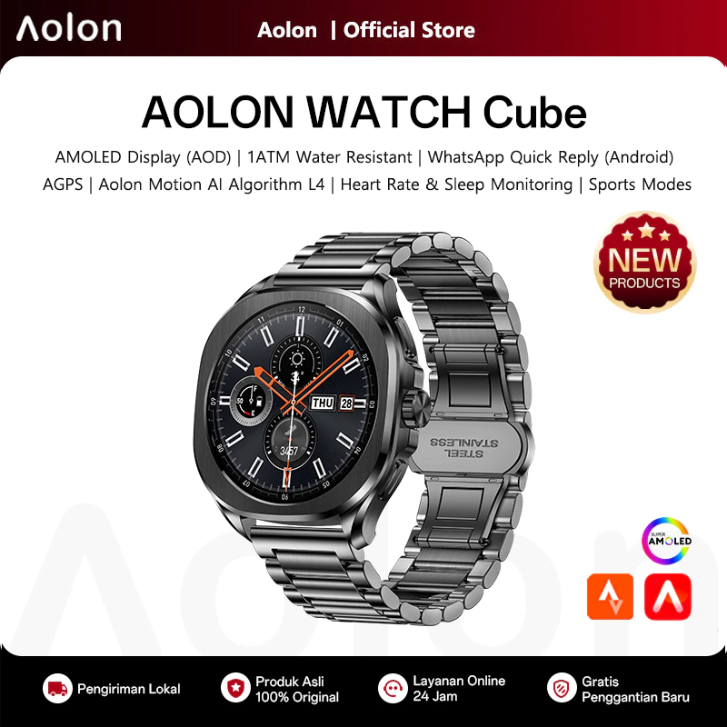 Outdoor Sport Smart Watch - Reloj Inteligente Aolon Cube con Pantalla